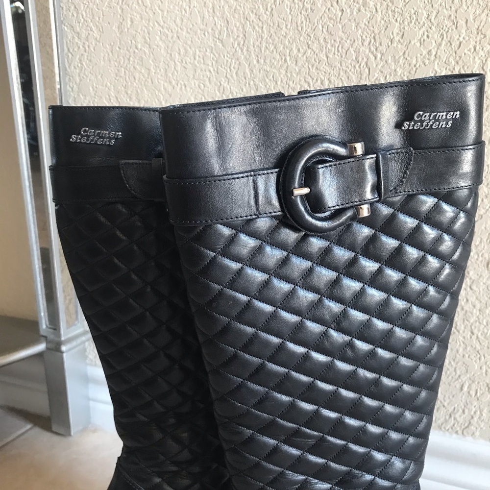 Carmen Steffens Black Quilted Boots - Picture 2 of 10